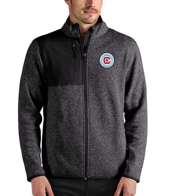 Chicago Bears Antigua Links Full-Zip Golf Jacket - Black