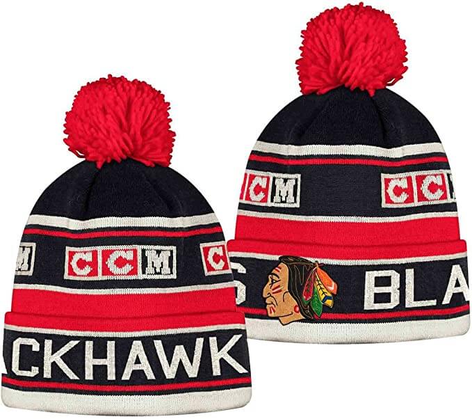 Chicago Blackhawks adidas COLD.RDY Cuffed Knit Hat with Pom