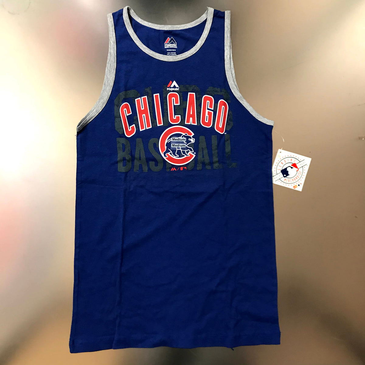 Chicago Cubs Baseball Flag Tee Shirt Youth Medium (8-10) / Royal Blue