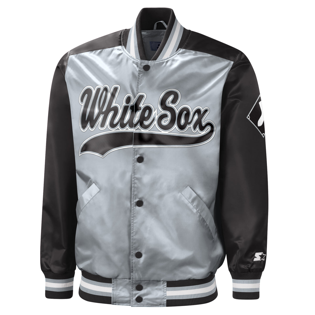 Lids Chicago White Sox Mitchell & Ness Game Day Full-Zip Windbreaker Hoodie  Jacket - Black/Gray