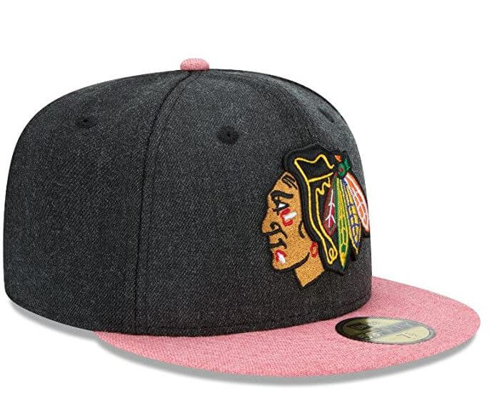 Chicago Blackhawks New Era 59FIFTY Fitted Hat (Hunter M Gold Gray Under  Brim)