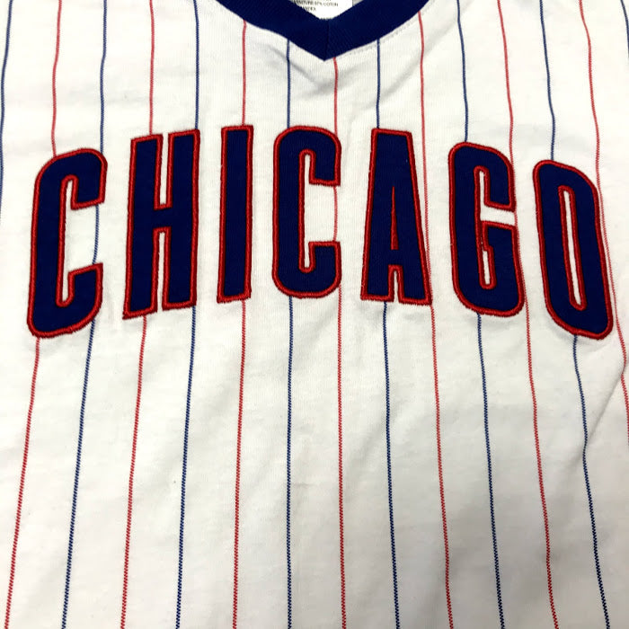 Chicago Cubs Pinstripe Crew Neck Pullover - Royal