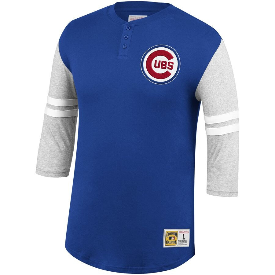 Chicago Cubs Mitchell & Ness Cooperstown Collection Pullover Sweatshirt -  Heathered Gray