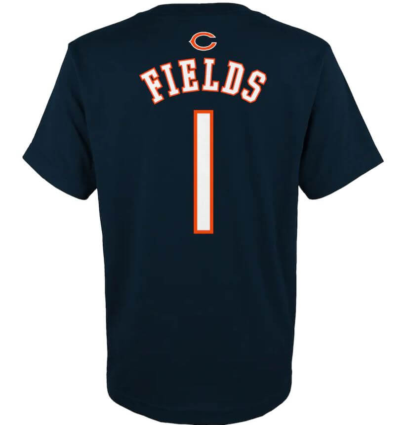 Toddler Justin Fields Navy Chicago Bears Mainliner Player Name & Number T-Shirt Size: 2T