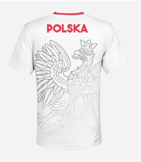 Mens Polska White Robert Lewandowski #9 Replica World Cup 2022 Jersey