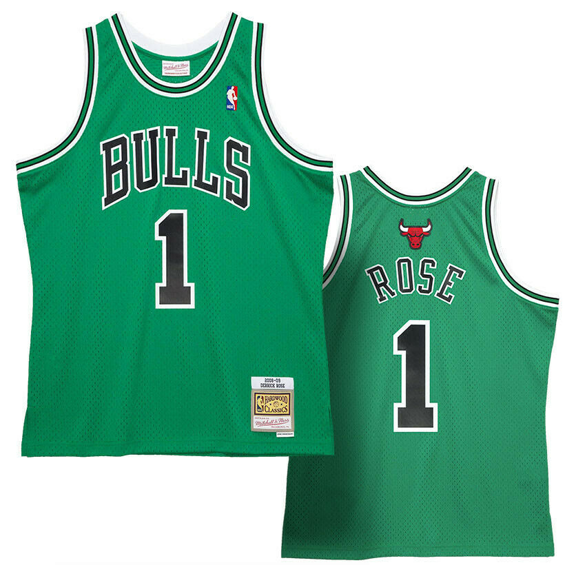DERRICK ROSE CHICAGO Bulls Mitchell & Ness Authentic St. Patrick's