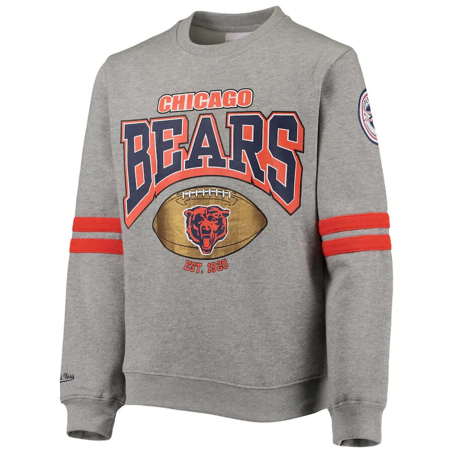 Chicago Cubs New Era Throwback Classic Pullover Sweatshirt - Heather Gray