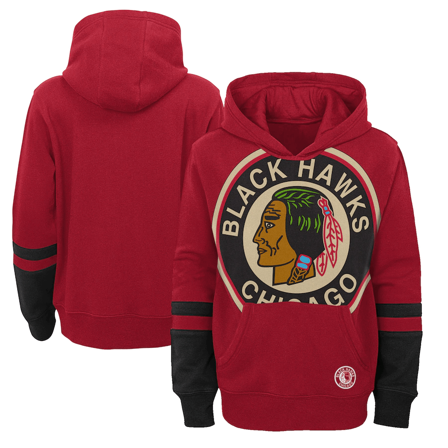 Chicago Blackhawks Hoodie Mens Medium Hockey NHL Red Lace-Up Pullover  Sweatshirt