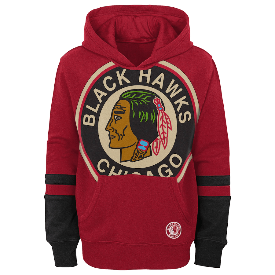 Majestic Chicago Blackhawks JERSEY Pullover Hoodie NHL YOUTH LARGE