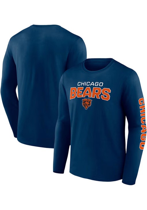 Men's Chicago Bears Fanatics Go the Distance Long Sleeve Tee