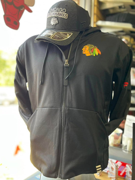 Women's Chicago Blackhawks Fanatics Black Authentic Pro Scuba Full-Zip Hoodie