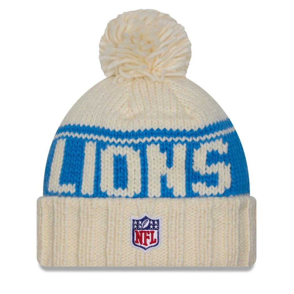 Detroit Lions NFL On-Field Colaction 2024 Cold Weather Chrome Pom Knit Hat for Women's