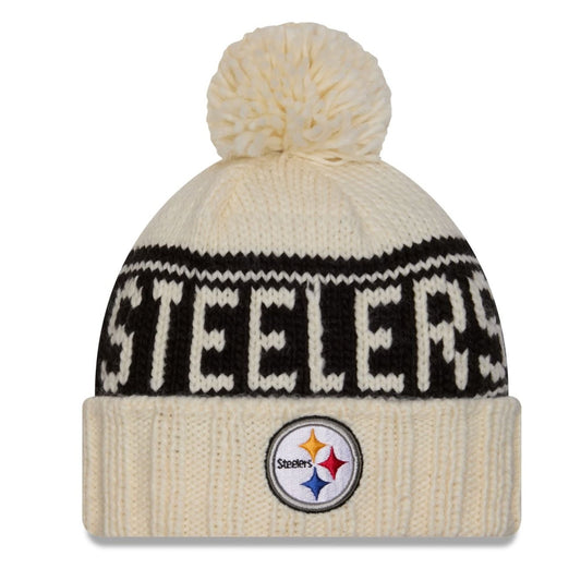 The Pittsburgh Steelers NFL On-Field 2024 Women Cold Weather Chrome Pom Knit Hat