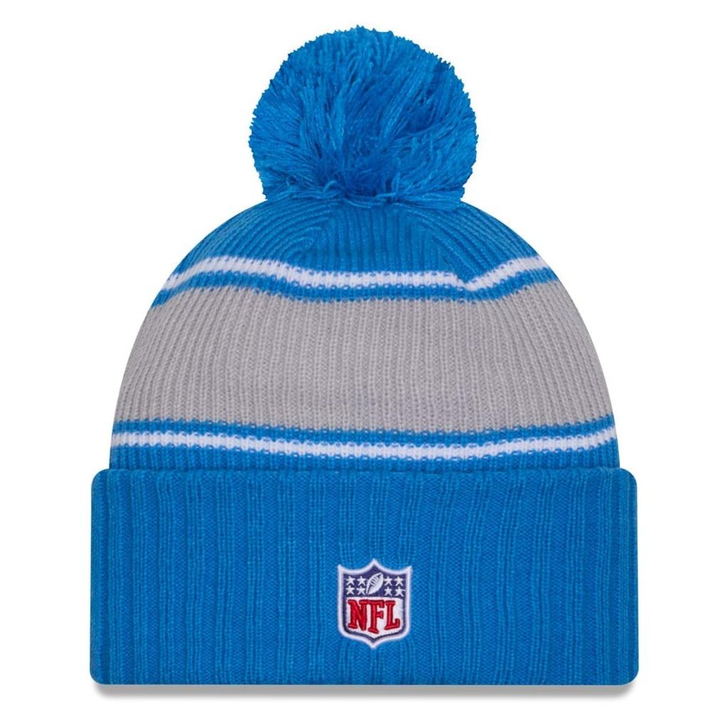 Detroit Lions NFL On-Field Colaction 2024 Cold Weather Chrome Pom Knit Hat