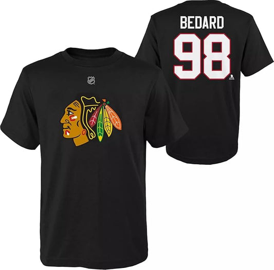 Connor Bedard Chicago Blackhawks Youth Boys  Name & Number T-Shirt