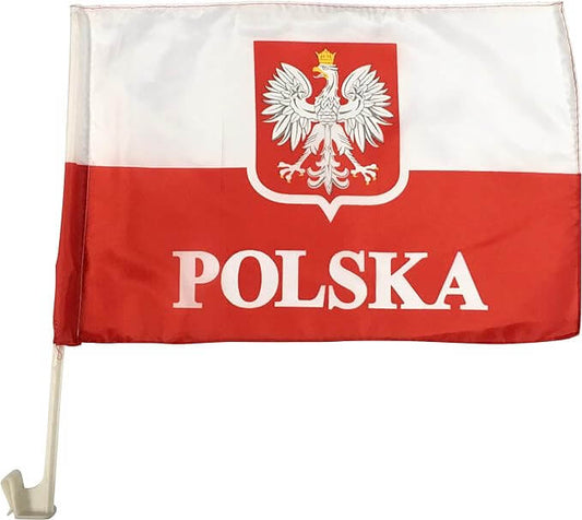 Polska  Polish Car Flag Double Sided 12" x 16"