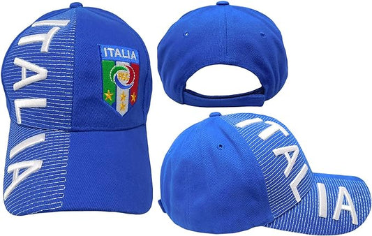 Bulk Of Italia Cap Blue With Flag Italy12 Pack