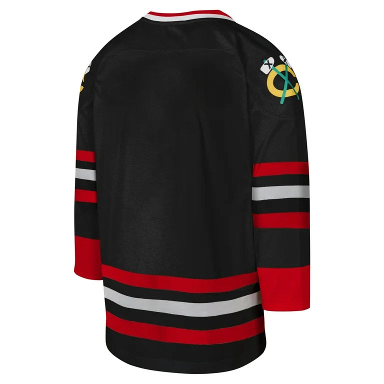 Fanatics Youth Chicago Blackhawks Black Alternate Mitchell Ness Throwback NHL Power Play Replica Jersey L XL Black