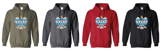 Polish Eagle  Hoodie With Chicago flag Logo