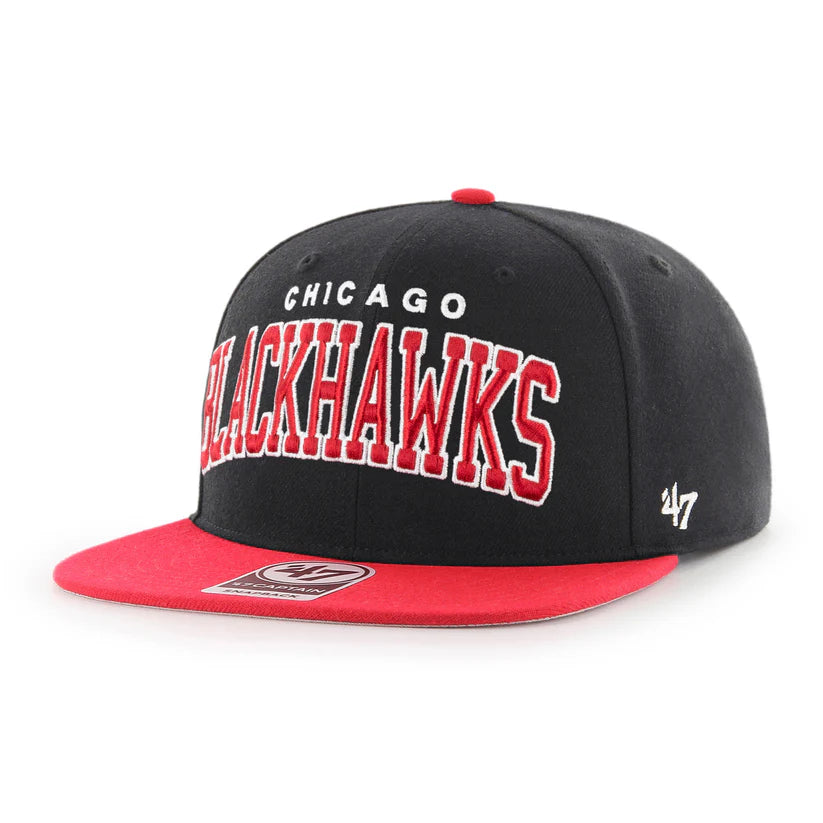 Chicago Blackhawks 47 Brand  Black 2T Captain Mens Snapback Hat