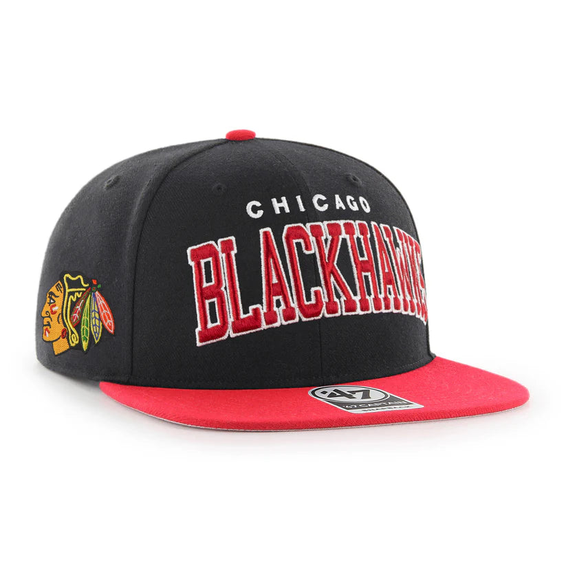 Chicago Blackhawks 47 Brand  Black 2T Captain Mens Snapback Hat