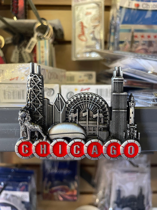 Chicago Magnet Souvenir - City and the Bean