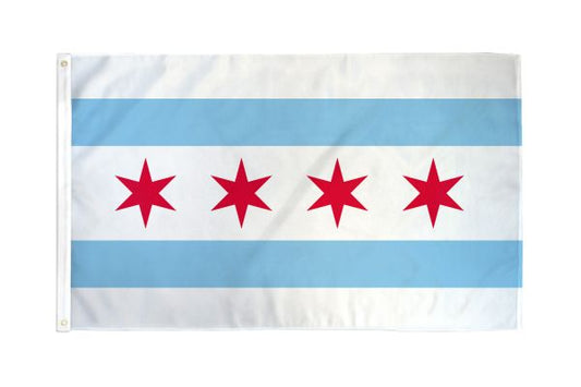 Chicago City Flag 3x5 FT 75d Poly