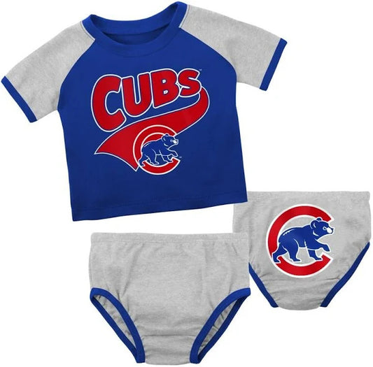 Chicago Cubs Blue & Grey Infant/Baby Top and Bottom - 2 Piece Set