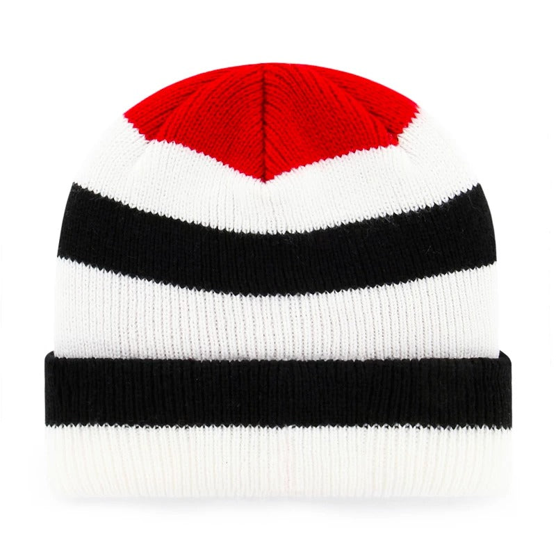 Chicago Blackhawks Shortside '47 Cuff Knit Hat - White/Red/Black