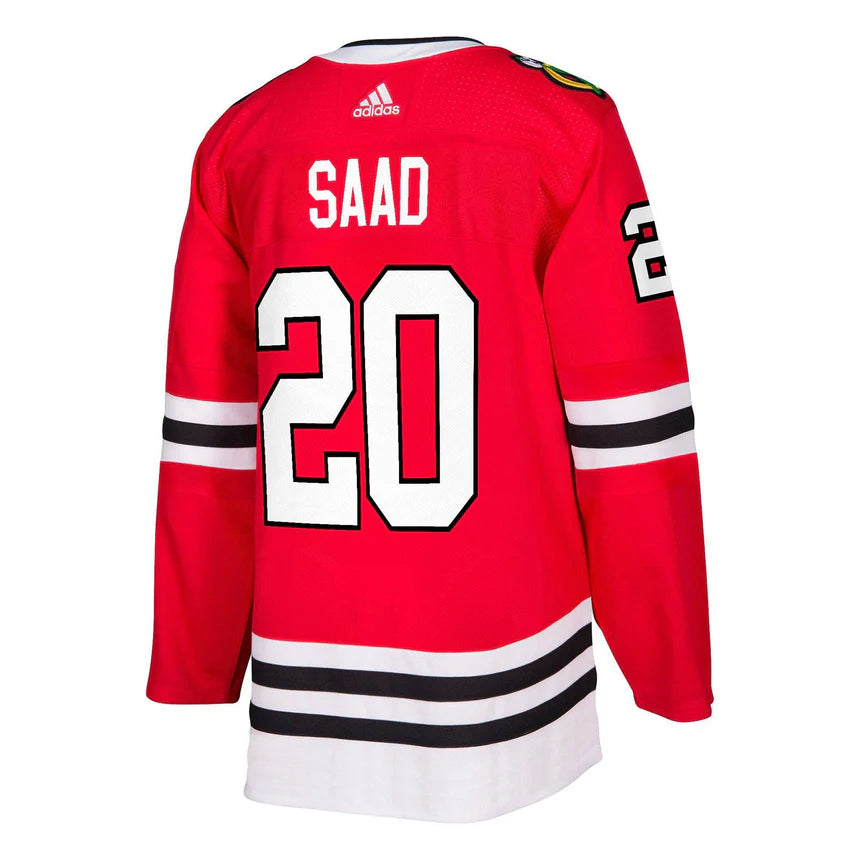 Chicago Blackhawks Saad Adidas Red Home Mens Authentic Jersey