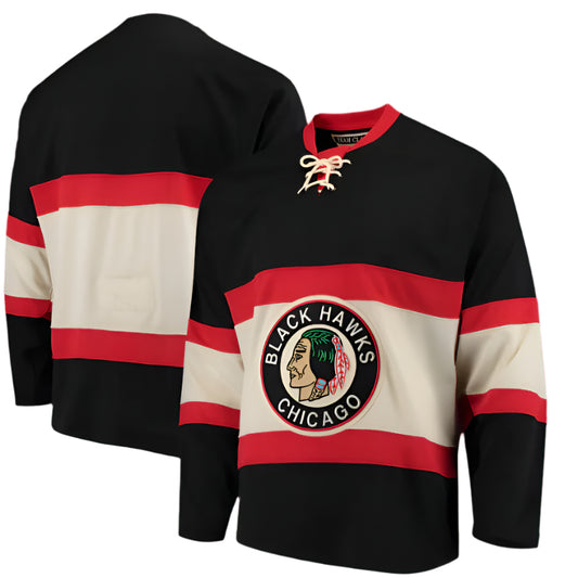 Chicago Blackhawks Men's CCM Black Classic Authentic Throwback Team Jersey