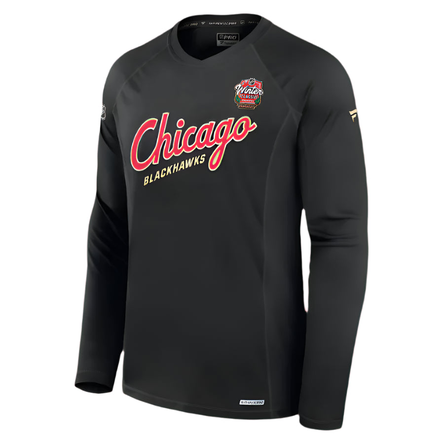 Chicago Blackhawks Fanatics 2025 Winter Classic Authentic Pro Poly Tech Long Sleeve Shirt