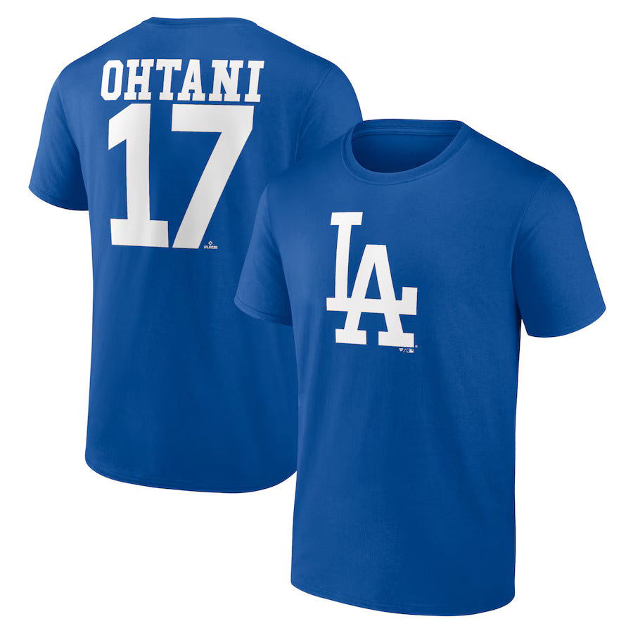 Men's Fanatics  Los Angeles Dodgers Shohei Ohtani Profile Name & Number T-Shirt