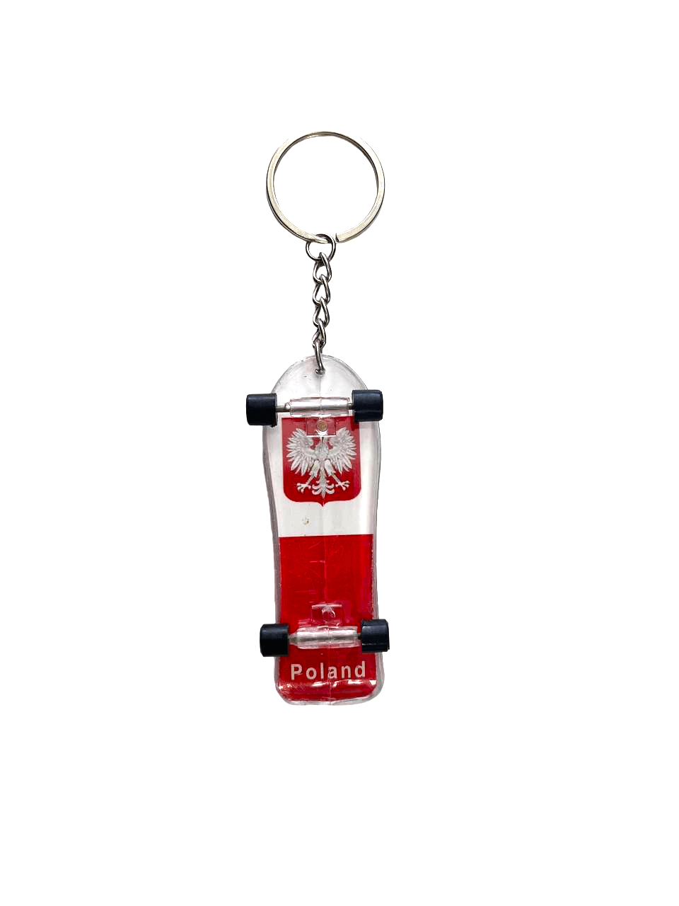 Polska Skateboard Key Chain With Eagle and Poland sign Red&White