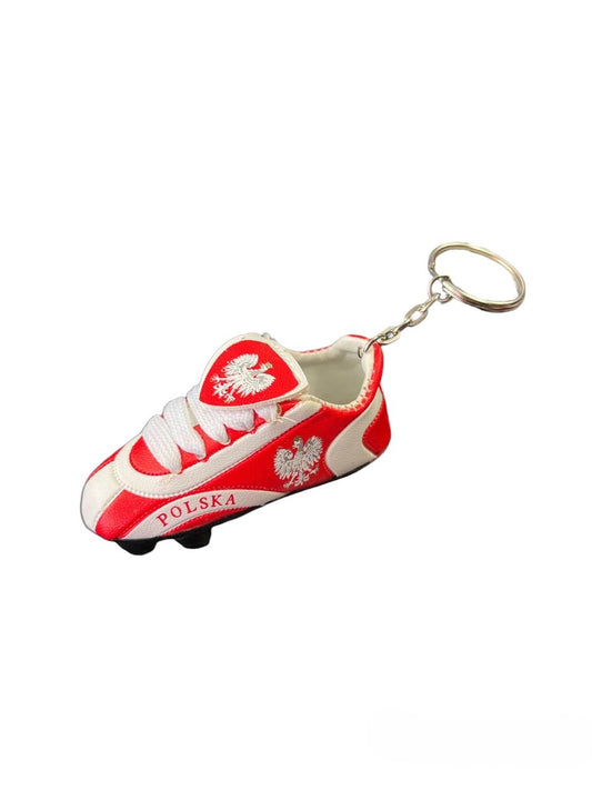 Polska Key Chain Polish Soccer Shoe With Eagle