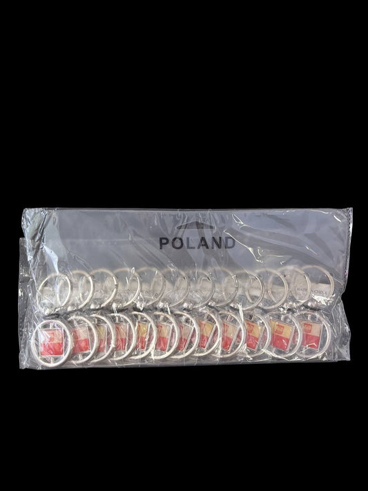 Bulk Of Poland Keychain Polish Square in Circle Designs 12 Pack