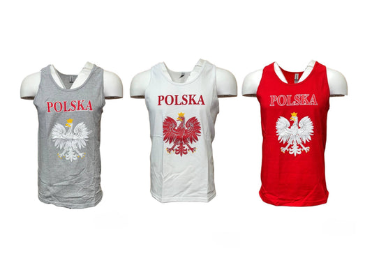 Tank Top Polish Style With Eagle Red/White/Grey Polska