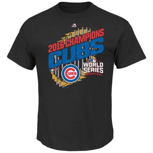 Bulk of Chicago Cubs Adult Majestic 2016 World Series Champions Parade T-Shirt - Black 2XL 12 Pack