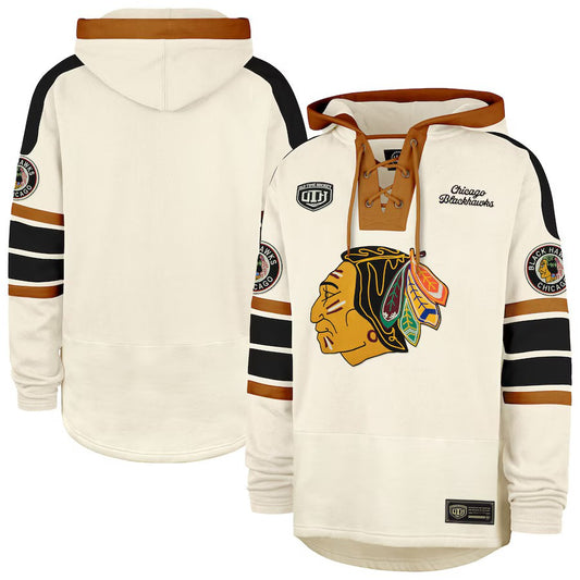 OTH Chicago Blackhawks Vintage Cream Blue Line Heritage Lacer