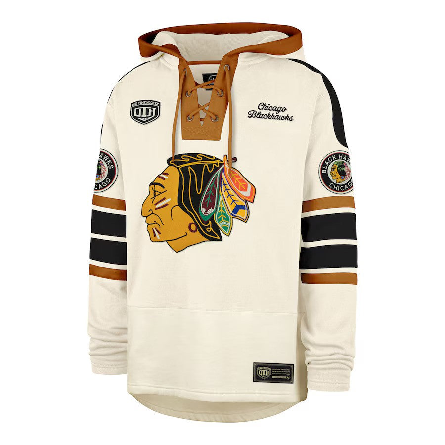 OTH Chicago Blackhawks Vintage Cream Blue Line Heritage Lacer