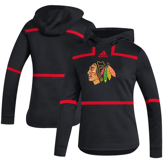 Chicago Blackhawks Women's Under the Lights Adidas AEROREADY Black Pullover Hoodie