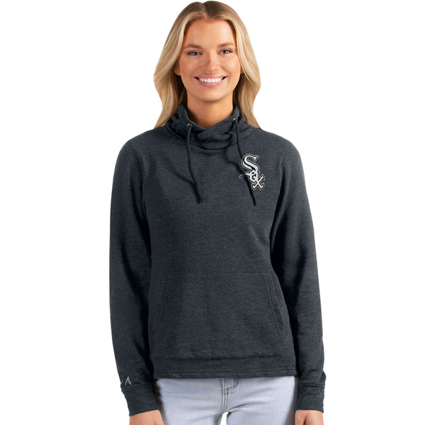 Antigua Chicago White Sox Black Reward Long Sleeve Crew Sweatshirt, Black, 55% Cotton / 45% POLYESTER, Size S, Rally House