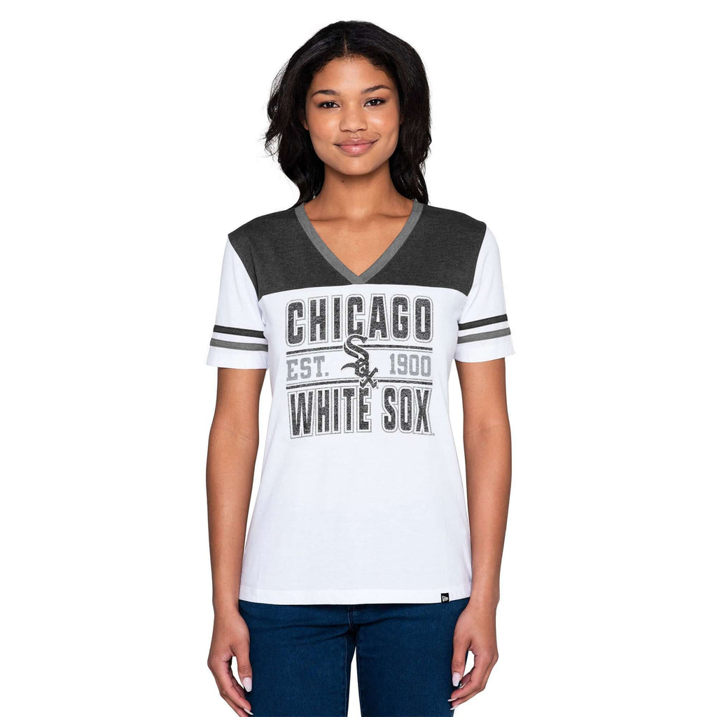 Chicago White Sox New Era Pinstripe T-Shirt - Black X-Large