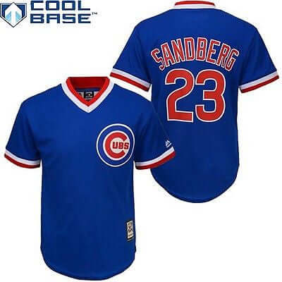Nike Men's Chicago Cubs Ryne Sandberg #23 White Cooperstown V-Neck