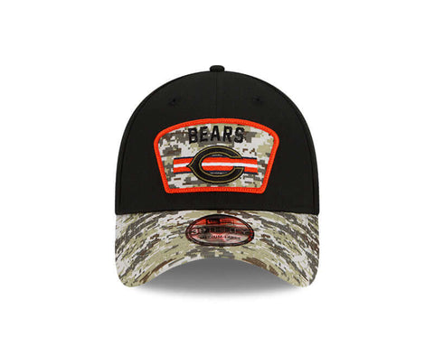 Men's New Era Black/Camo Chicago Bears 2022 Salute to Service 9FORTY Snapback Trucker Hat