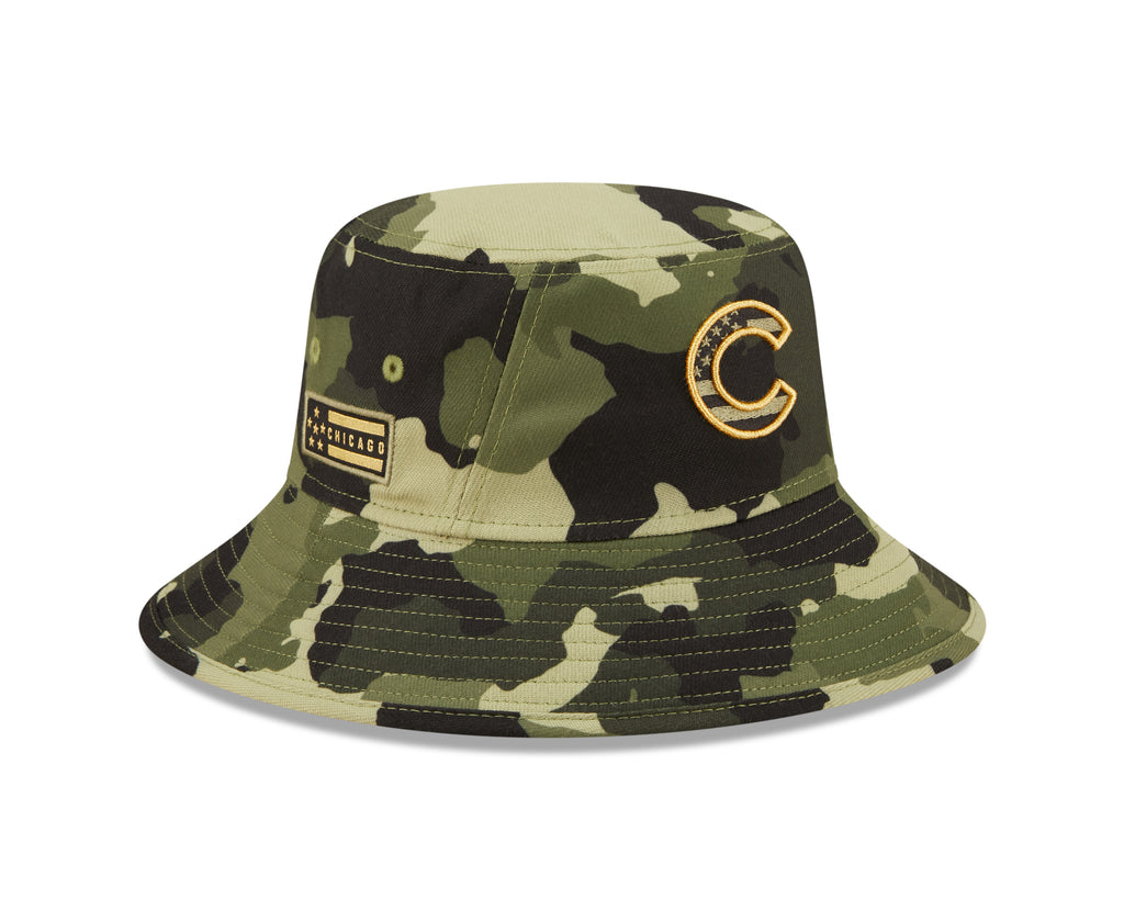 New Era Camo Chicago Cubs 2022 Armed Forces Day Bucket Hat
