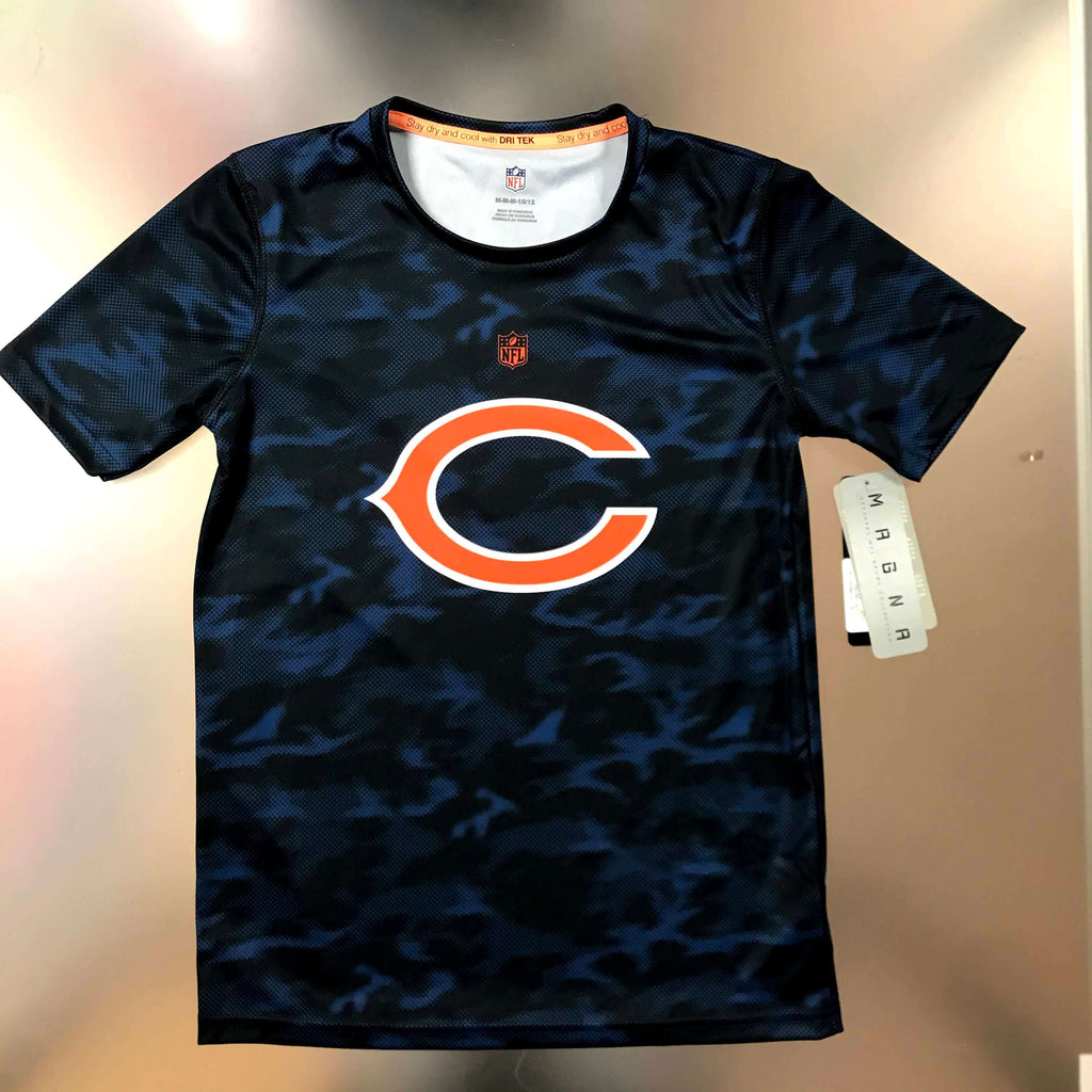 Chicago Bears Youth Camo Dri-Tek Navy T-Shirt XL-18/20