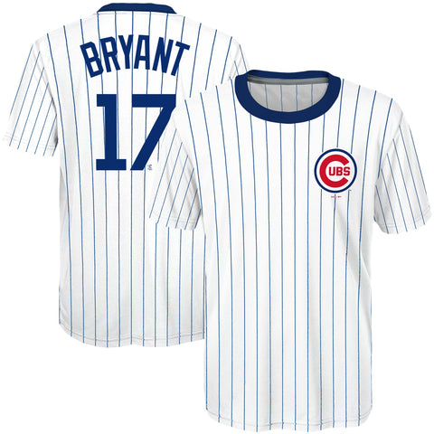 Majestic Kris Bryant Chicago Cubs Youth White Sublimated Cooperstown Collection Jersey T-Shirt Size: Youth Medium
