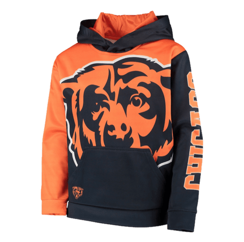 Youth Navy Chicago Bears Space-Dye Pullover Hoodie