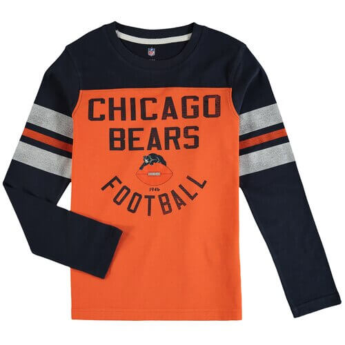 Youth Chicago Bears Raglan Long Sleeve T-Shirt Outerstuff NFL Official Tee Youth Medium